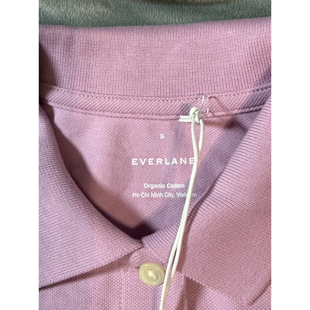 NEW Everlane Small Organic Cotton Oversized Polo Shirt Preppy Mauve Lilac Purple - Picture 3 of 8